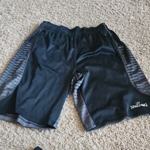 Spalding Men's Black and Gray Sports Shorts